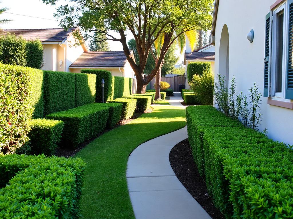 Tidy garden and walkway at a Los Angeles home
