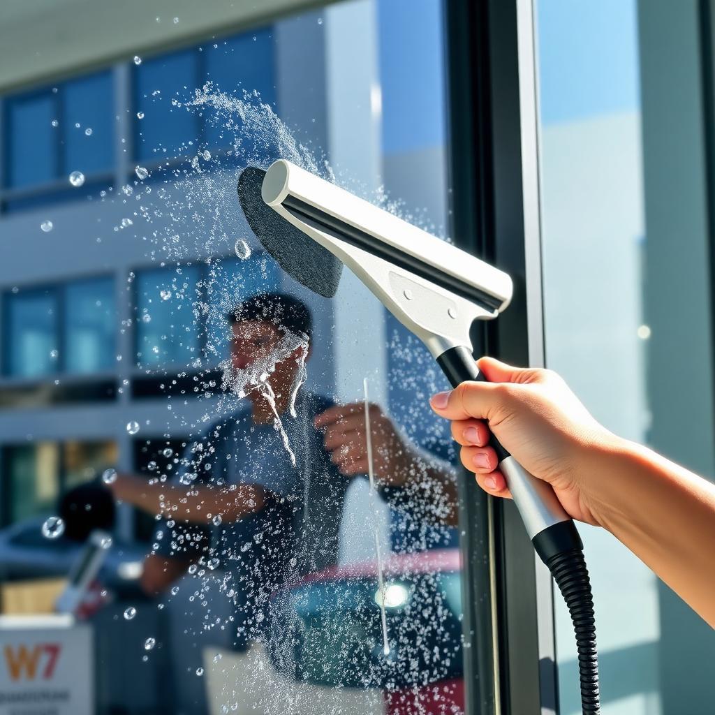 Window being cleaned